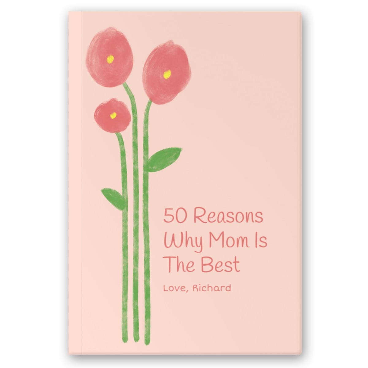 Personalized Book for Mom | Why I Love Mom Custom Mother's Day, Birthday Gift, Birthday From Adult Daughter/Son | Pink Flowers