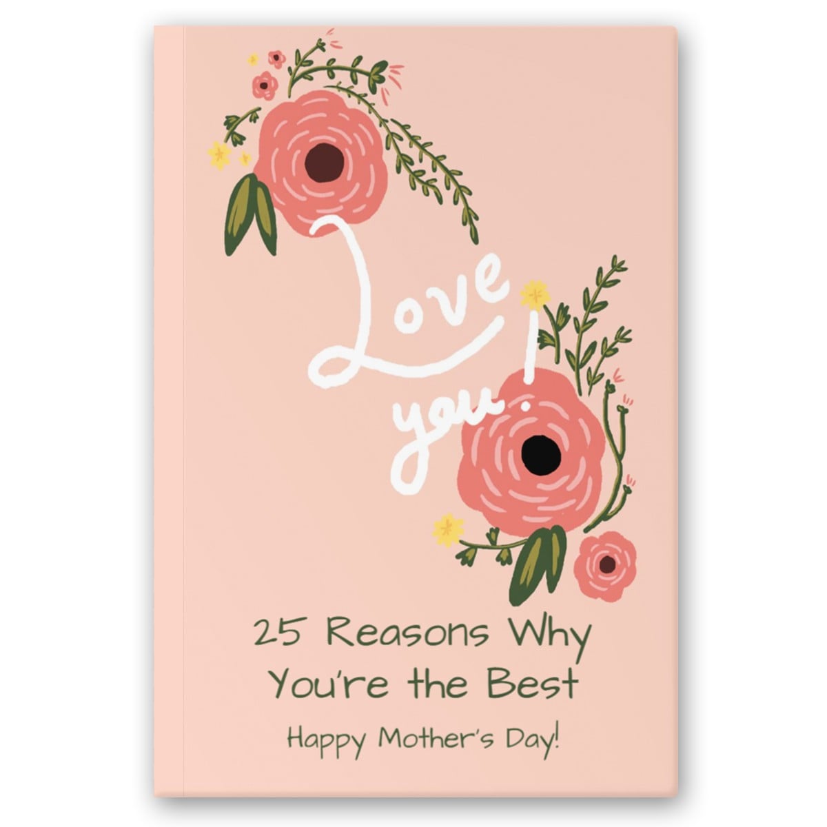 Personalized Book for Mom | Why I Love Mom Custom Mother's Day, Birthday Gift, Birthday From Adult Daughter/Son | Love You Flowers Peach