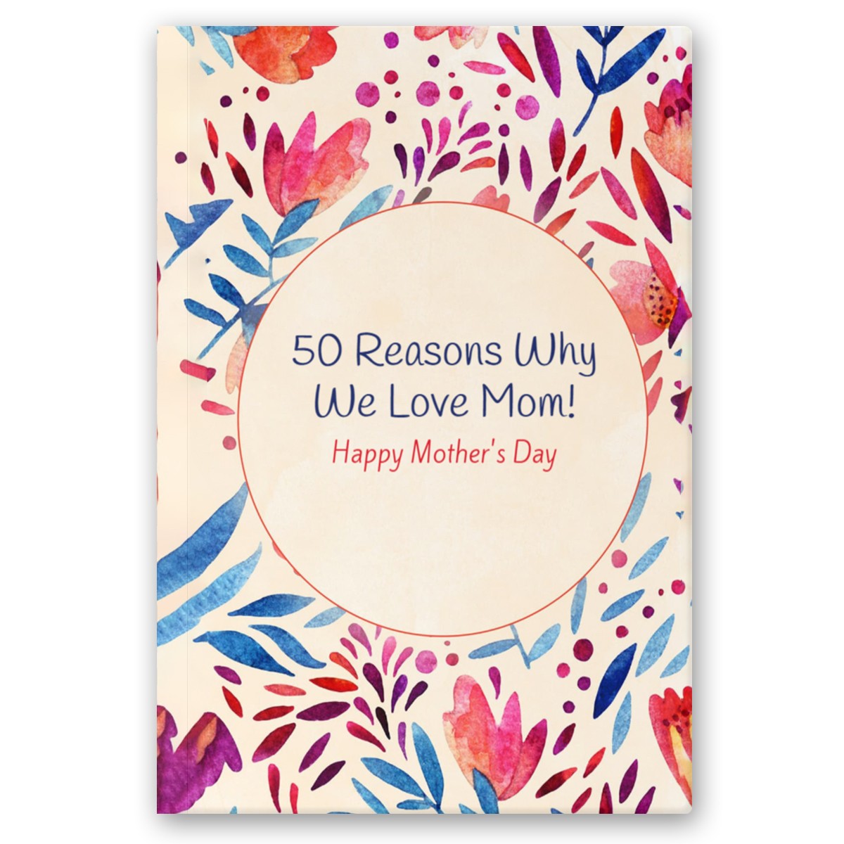 Personalized Book for Mom | Why I Love Mom Custom Mother's Day, Birthday Gift, Birthday From Adult Daughter/Son | Blue Pink Flowers
